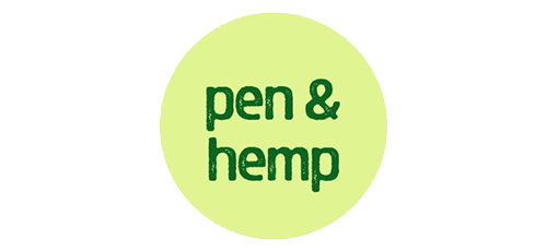 pen and hemp cannabis logo